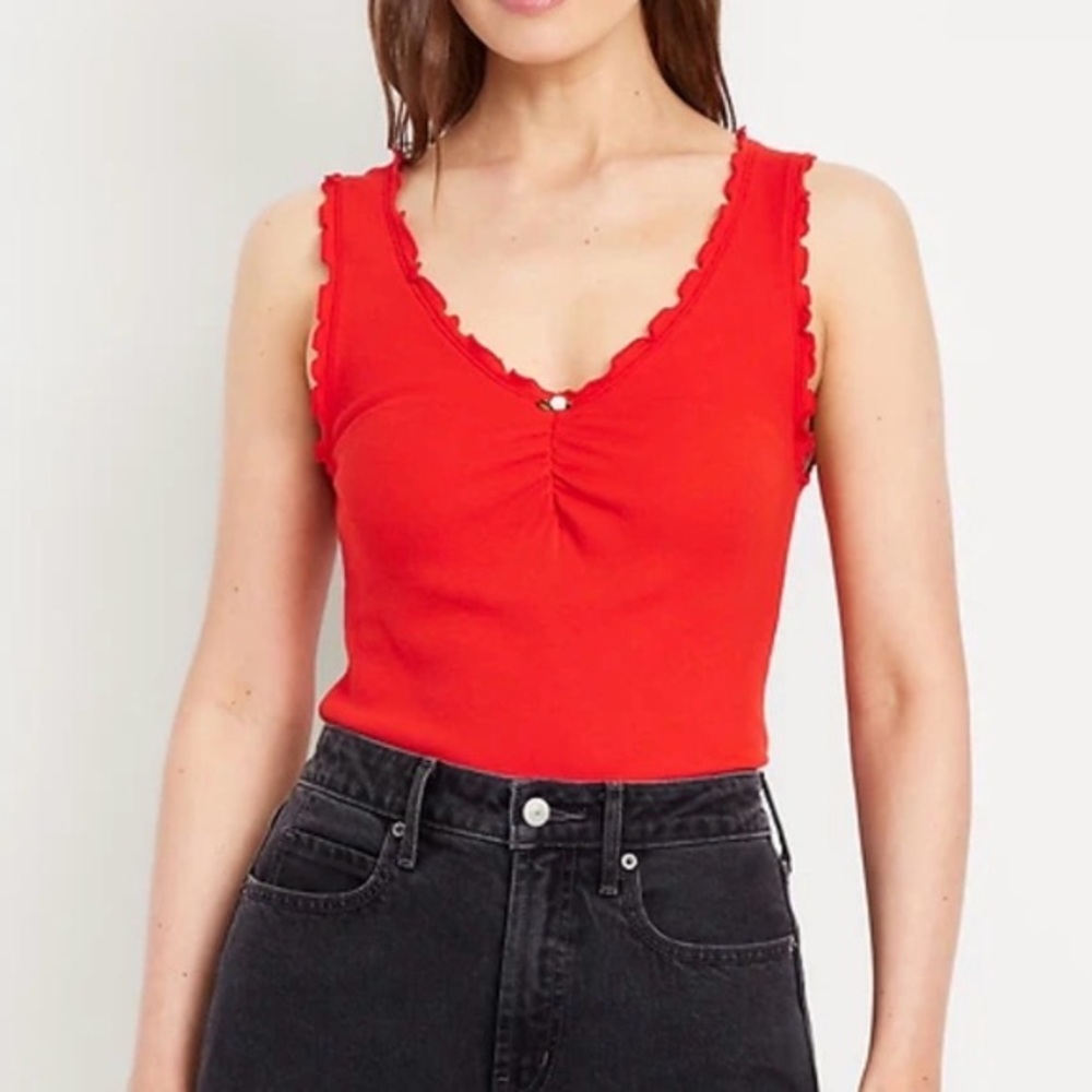 Old Navy Women's Red Twist-Front Tank Top